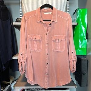 …gla… Pink Chambray Shirt